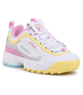 fila Women's disruptor cb low white limelight