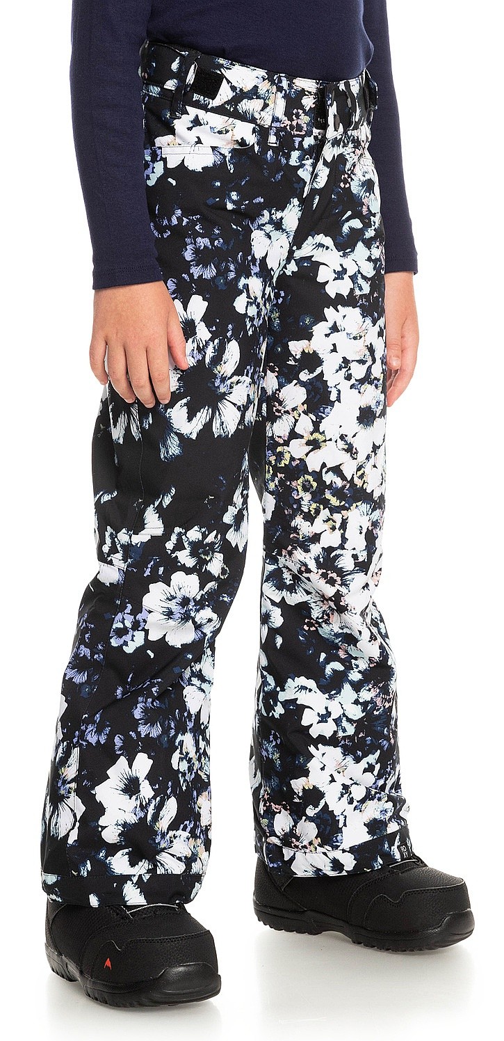 pants Roxy Backyard KVJ1/True Black Black Flowers girl´s