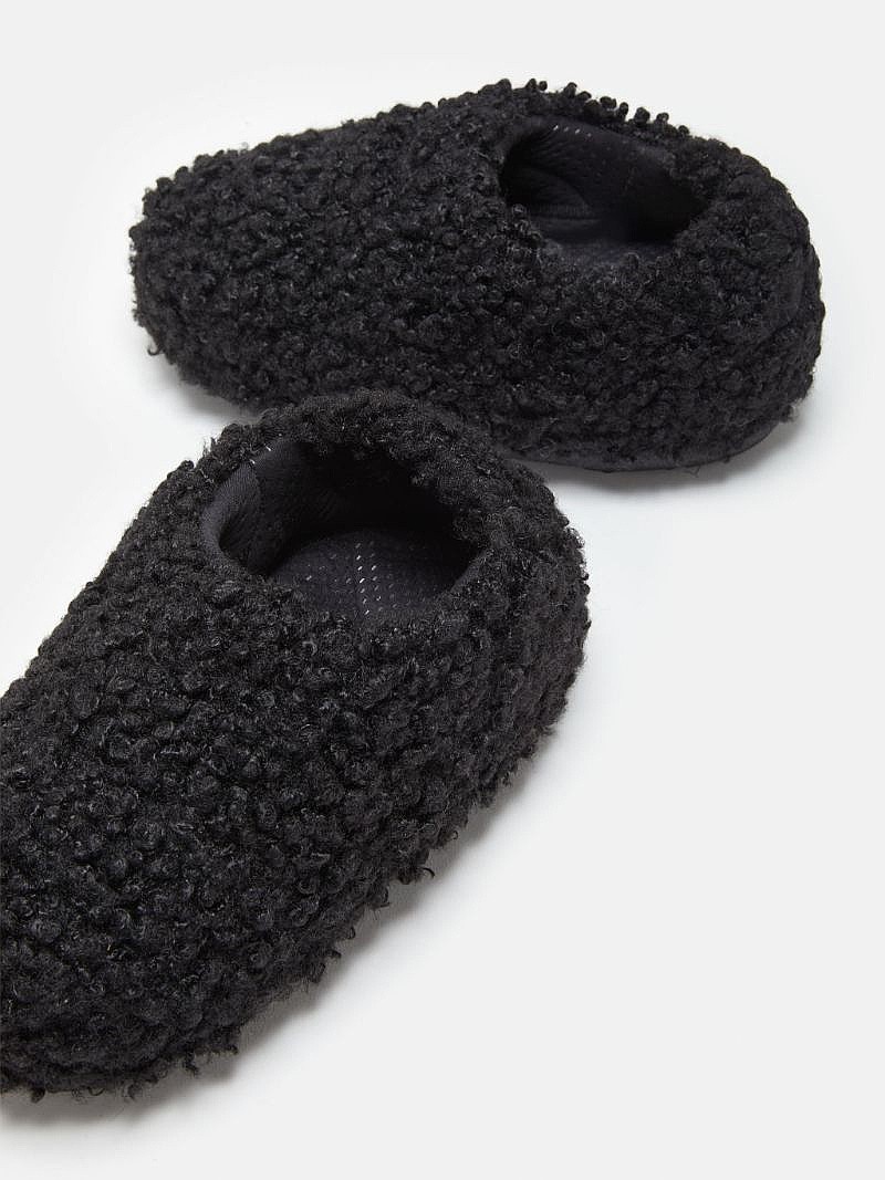 boty Moon Boot Sandal Band Faux Curly - Black | Blackcomb.cz
