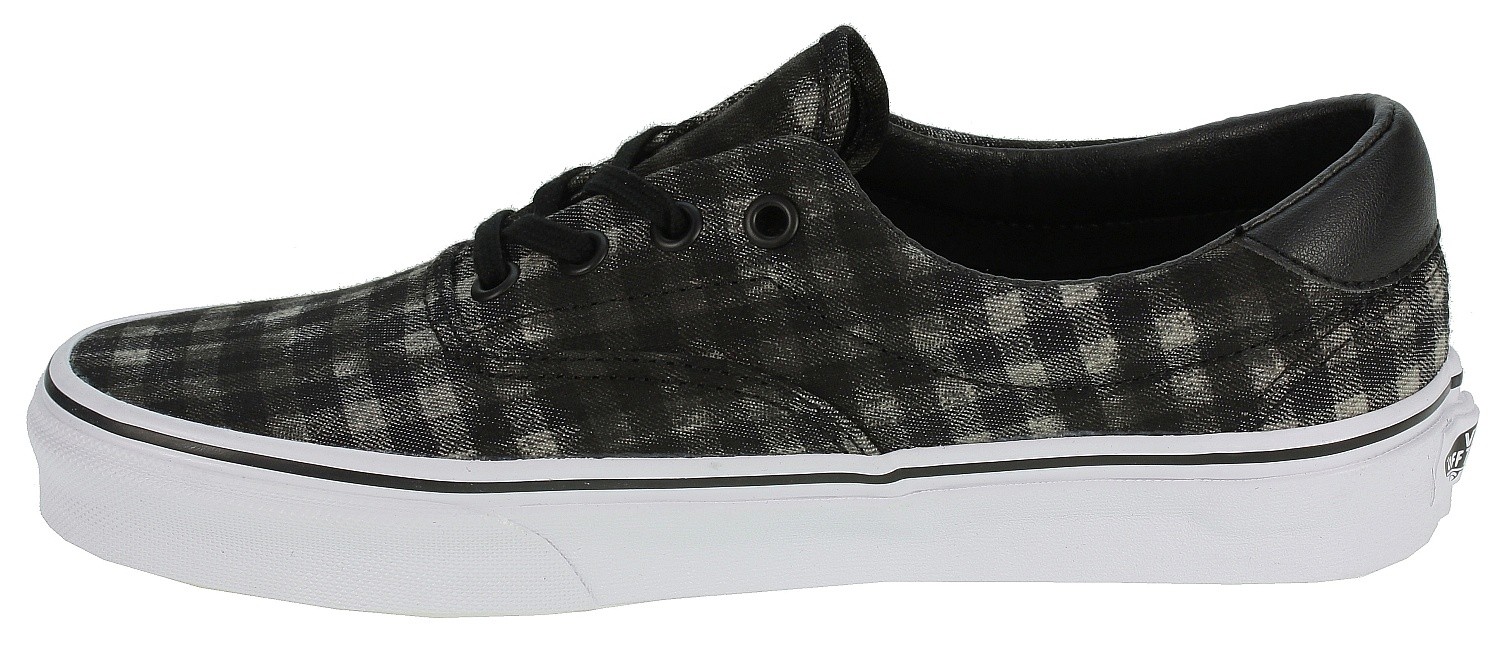 vans era plaid black