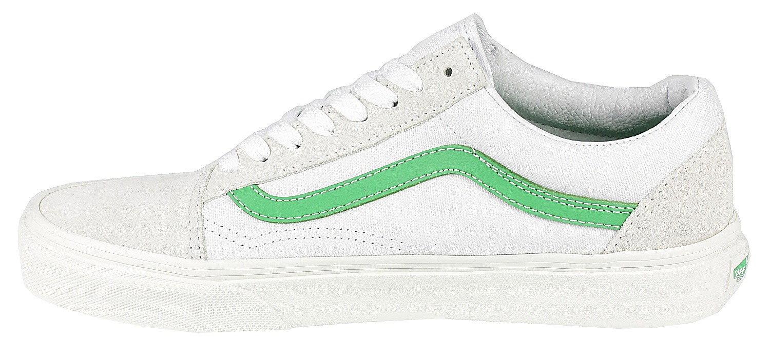 vans old skool true white kelly green