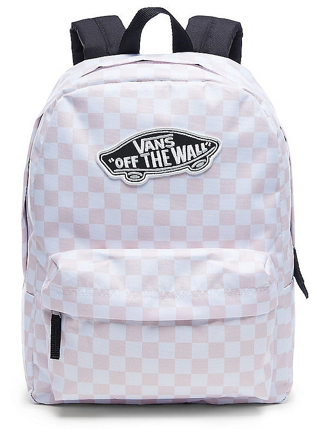 vans backpack checkerboard pink realm chalk
