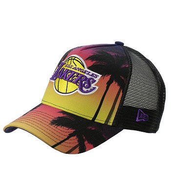 Cap New Era 9fo Coastal Heat Trucker Nba Los Angeles Lakers Pink Yellow Blackcomb Shop Eu