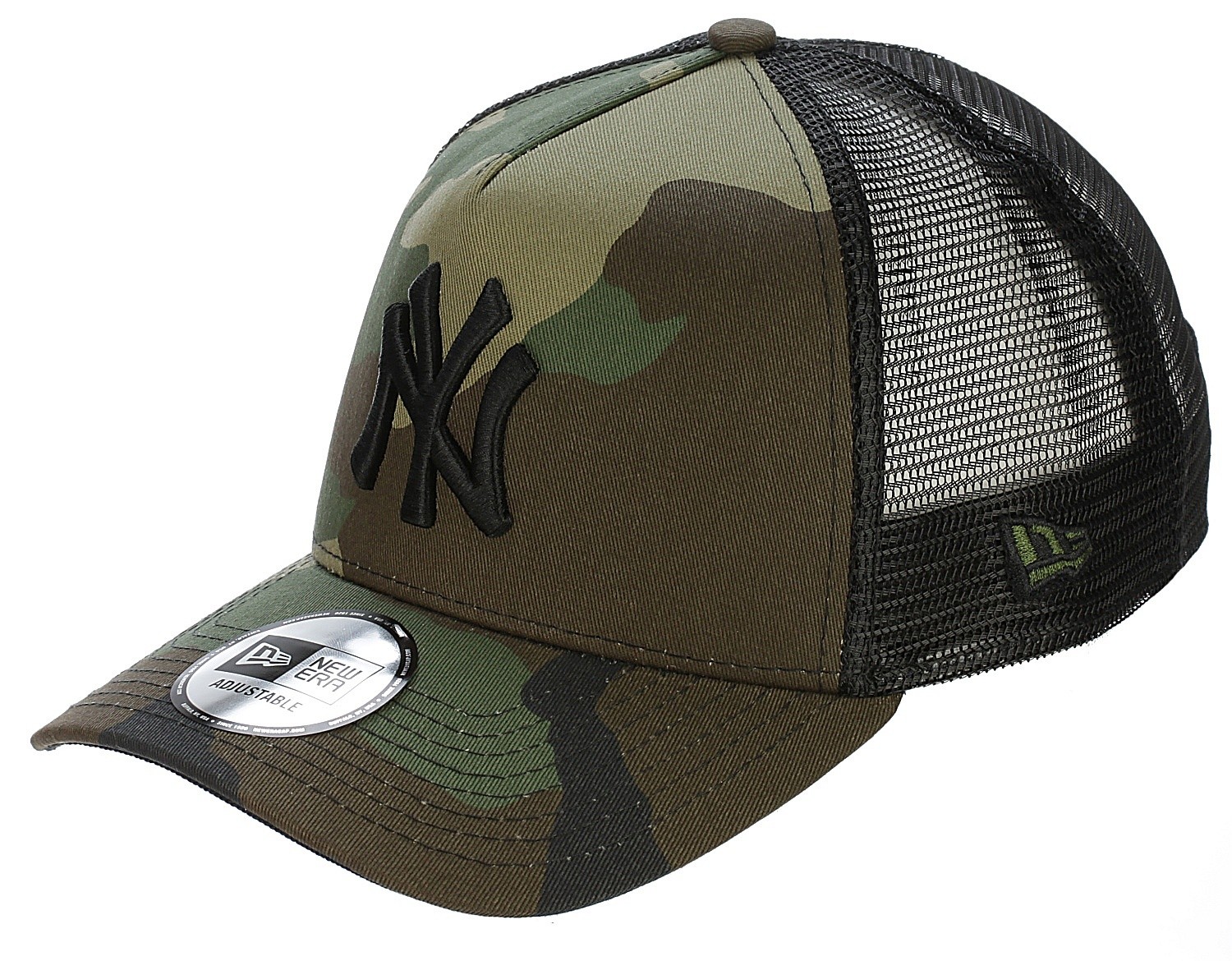 cap New Era 9FO Clean Trucker MLB New York Yankees - Woodland Camo/Black