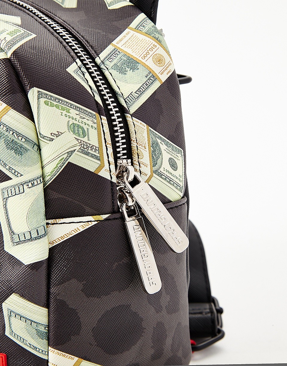 leopard fur money backpack