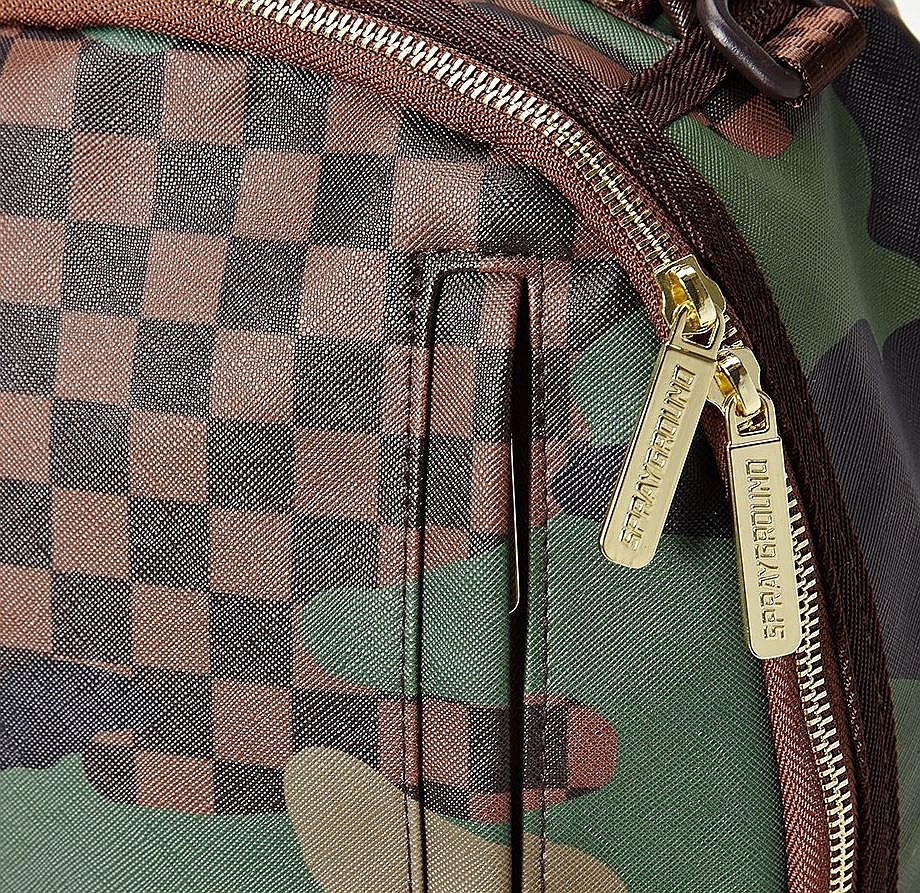 checkered camo shark backpack