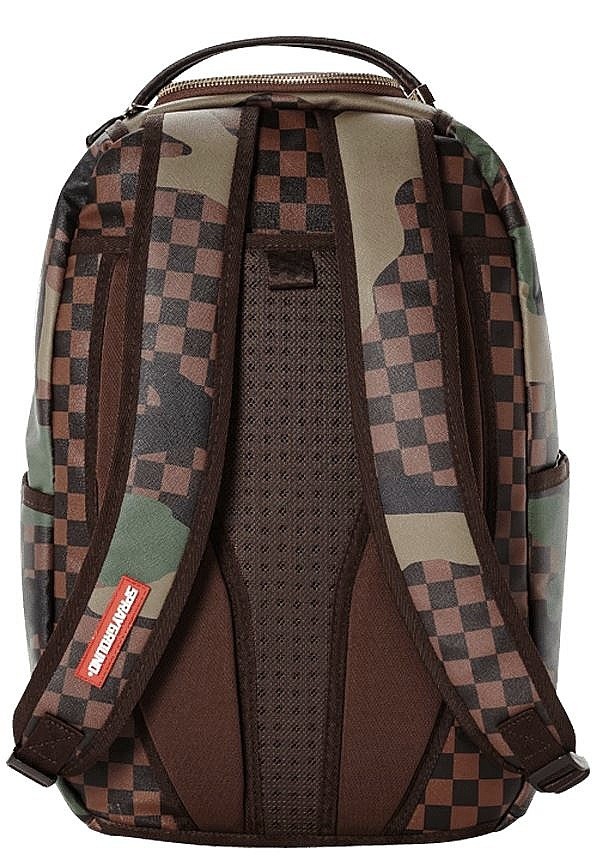checkered camo shark backpack