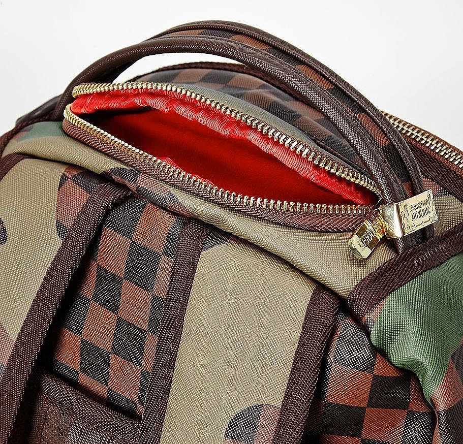 checkered camo shark backpack