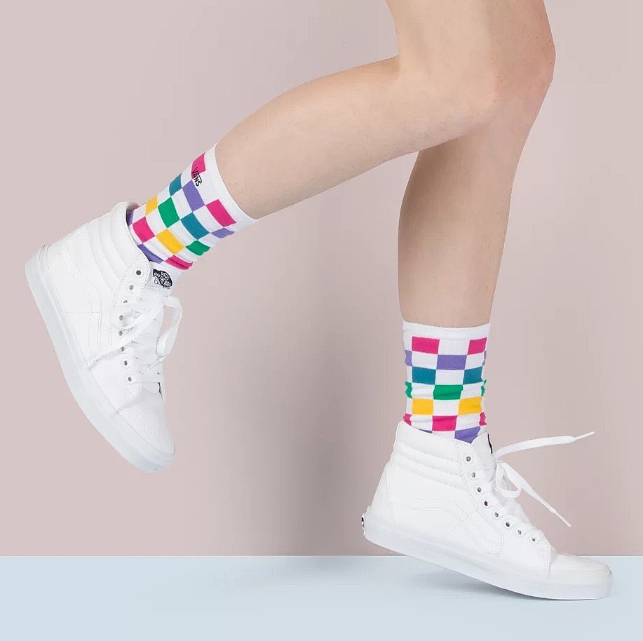 checkered vans with nike socks