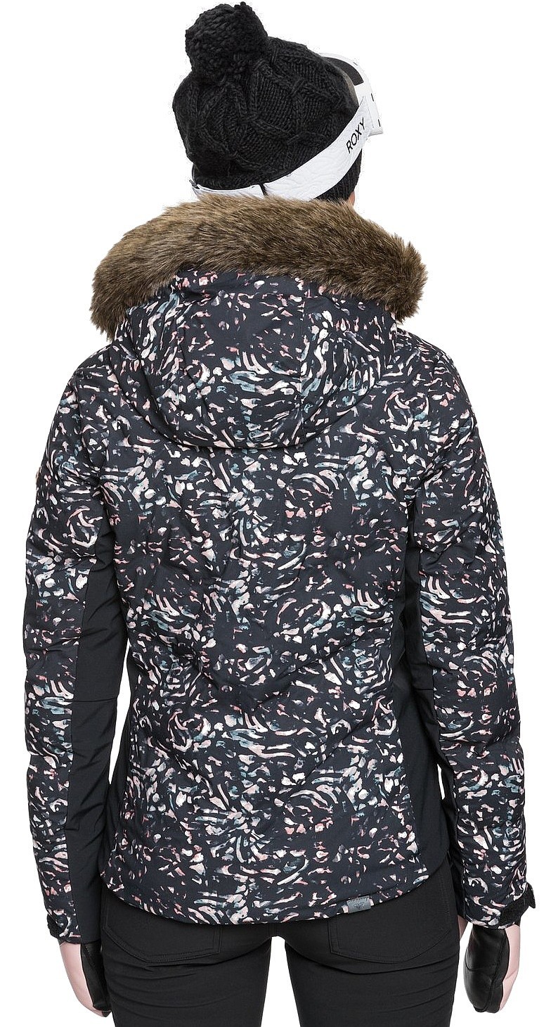roxy womens snowstorm printed jacket