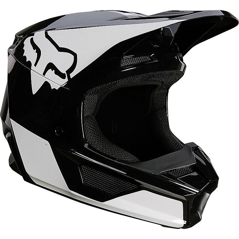 helmet Fox V1 Revn Mips - Black/White - unisex junior