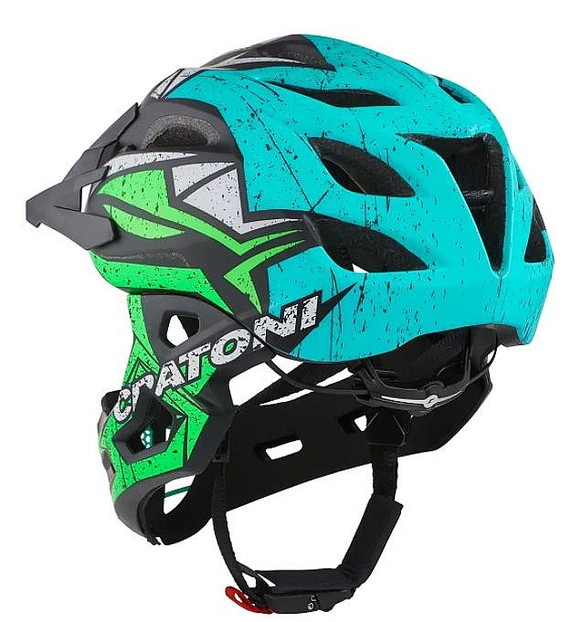 Helm Cratoni C-Maniac Pro - Black/Lime/Turquoise Matt