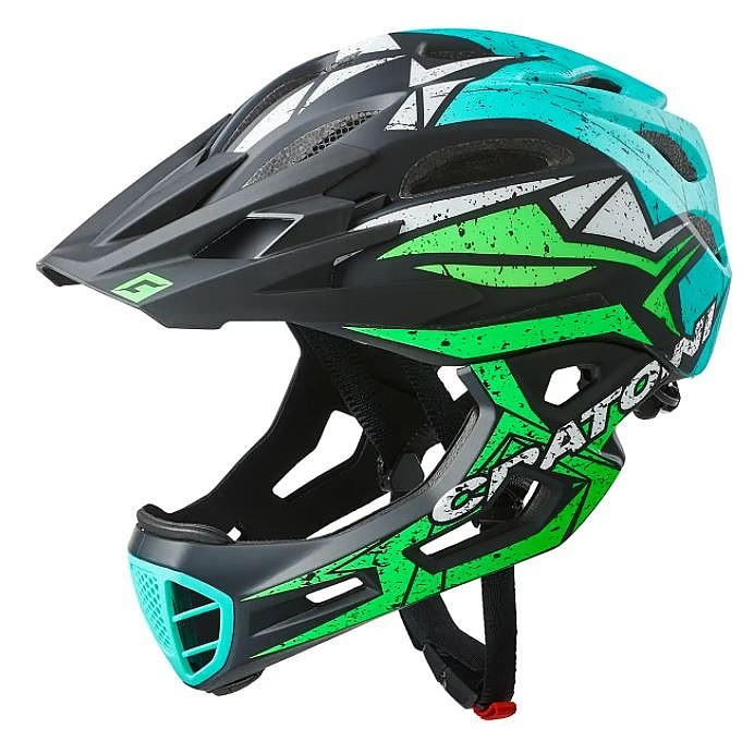 Helm Cratoni C-Maniac Pro - Black/Lime/Turquoise Matt