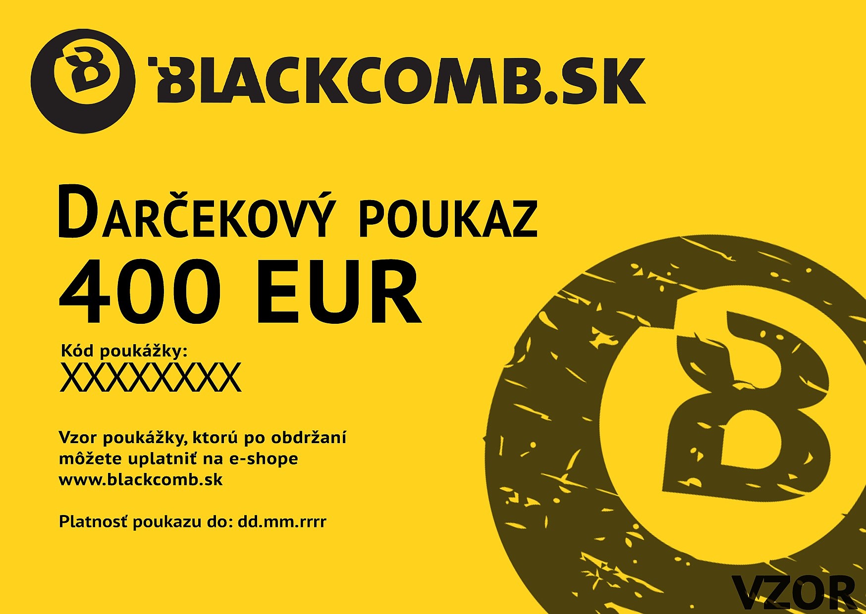 elektronická poukážka Blackcomb 400 EUR
