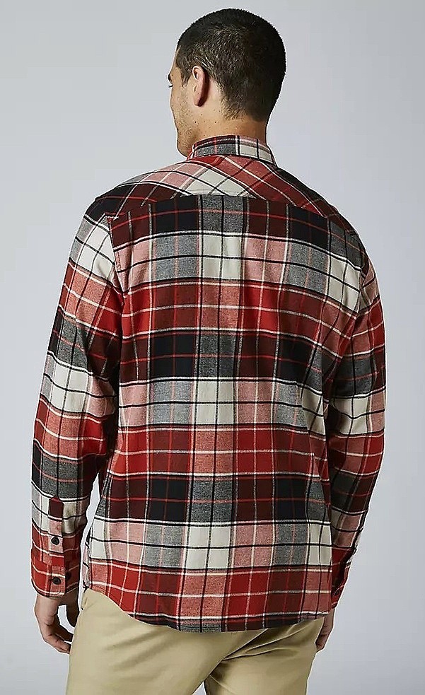 shirt Fox Grainz Utility Flannel LS - Red Clear - men´s