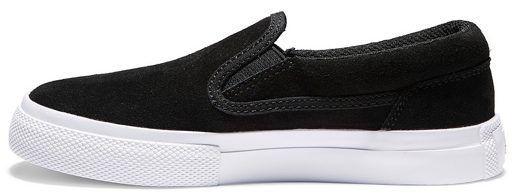 buty dziecięce DC Manual Slip-On Suede - BKW/Black/White