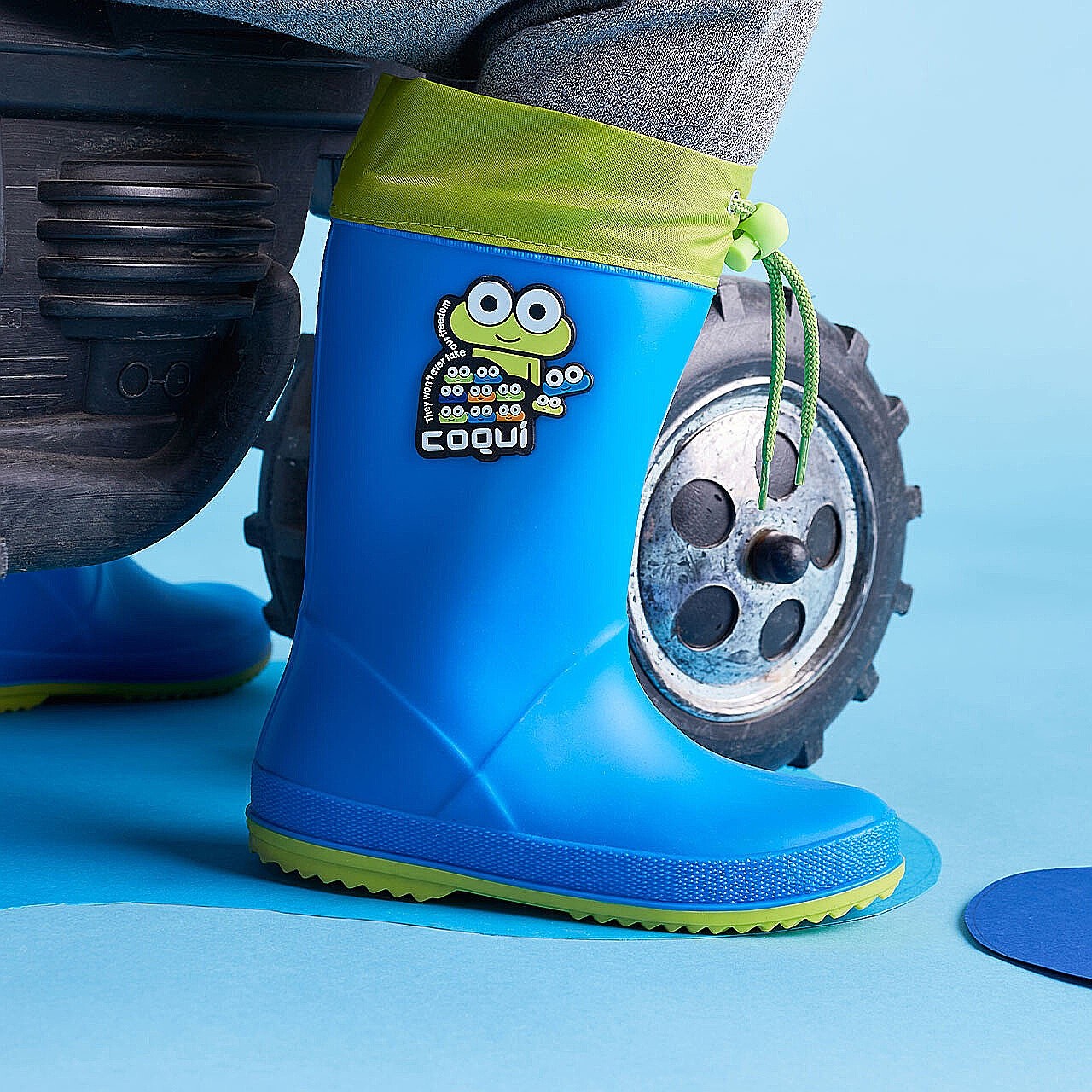 shoes Coqui 8508/Rainy Collar - Sea Blue/Citrus - kid´s