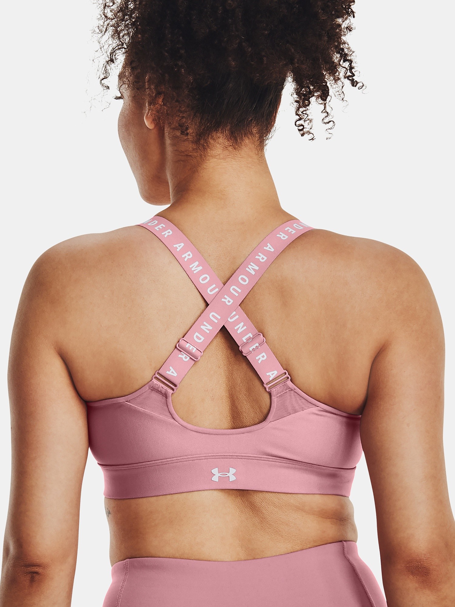 bra Under Armour Infinity High Zip - Pink Elixir/White - women´s