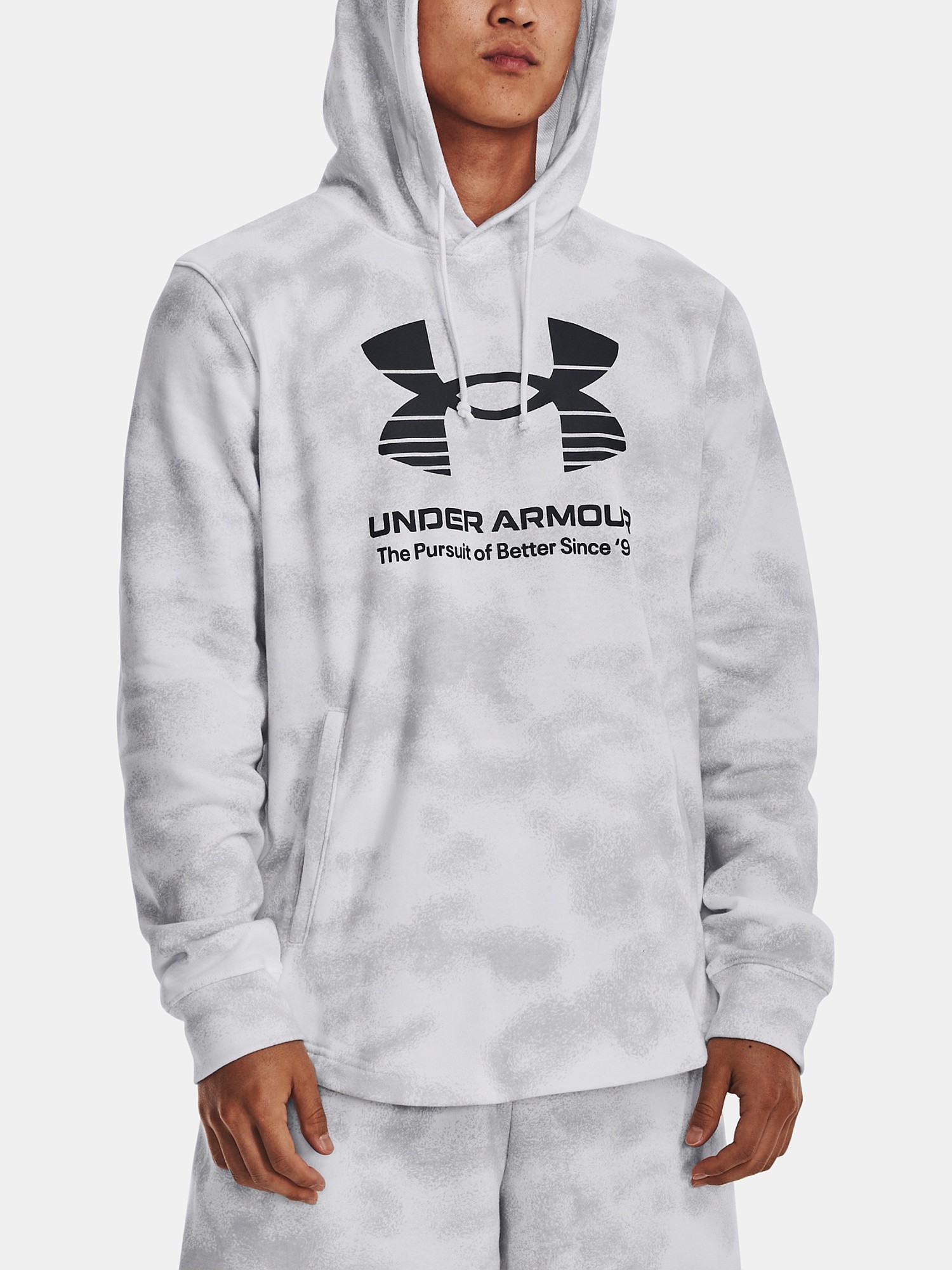 sweatshirt Under Armour Rival Terry White Halo Gray Black men s blackcomb shop.eu