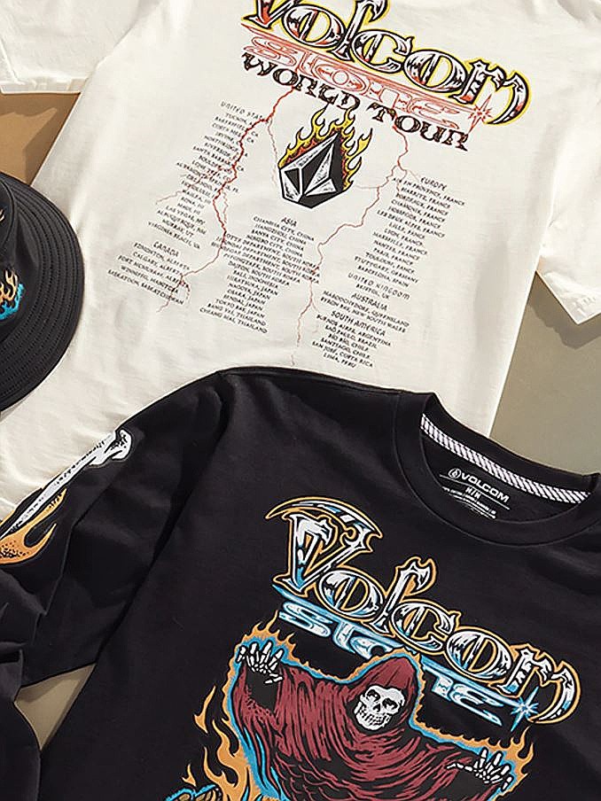 【関税＆送料込み】Stone  Ghost Cotton T-Shirt Stone Ghost Short Sleeve Tee - Stealth | Volcom Japan
