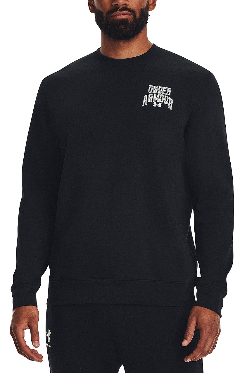 mikina Under Armour Rival Terry Graphic Crew - Black/White