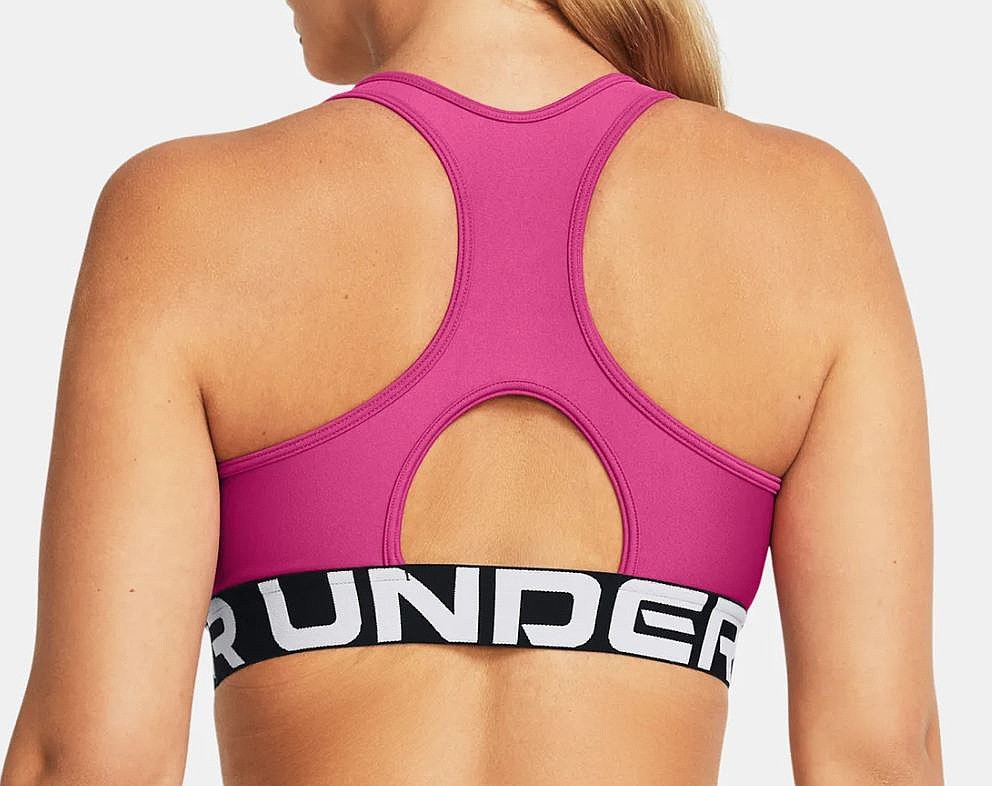 bra Under Armour HeatGear Authentics Mid - Astro Pink/Black - women´s
