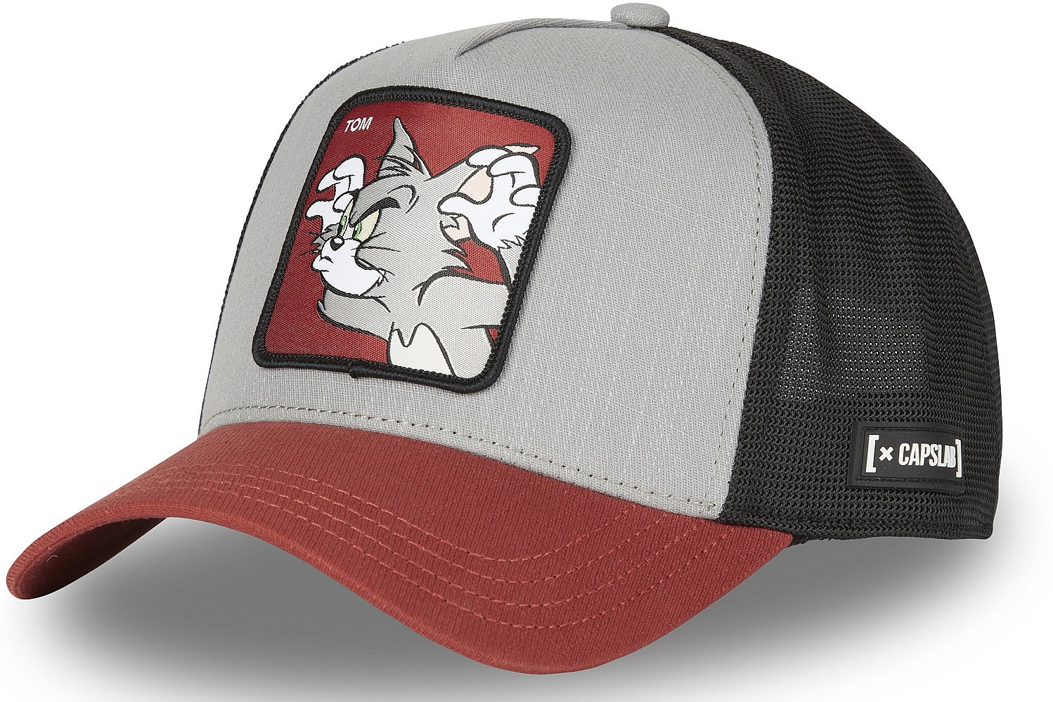 šiltovka Capslab Tom and Jerry Premium Trucker - Tom/Grey/Burgundy/Black