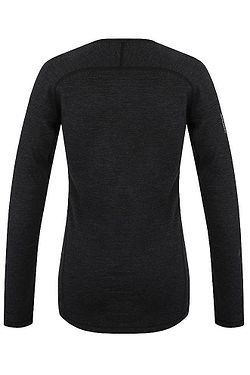 T-Shirt Husky Merino Merow Zip LS - Black - women´s