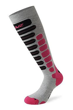 socks Lenz Skiing 2.0 - Light Grey/Pink