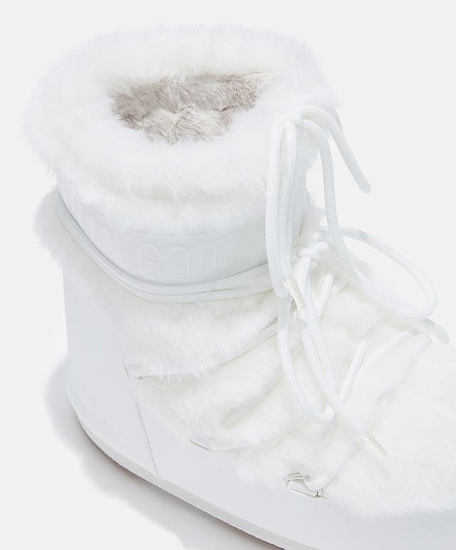 ブーツその他 MOON BOOT Icon Low Faux Fur Boots Optical White buty Moon Boot Icon Low Faux Fur - Optical White - snowboard