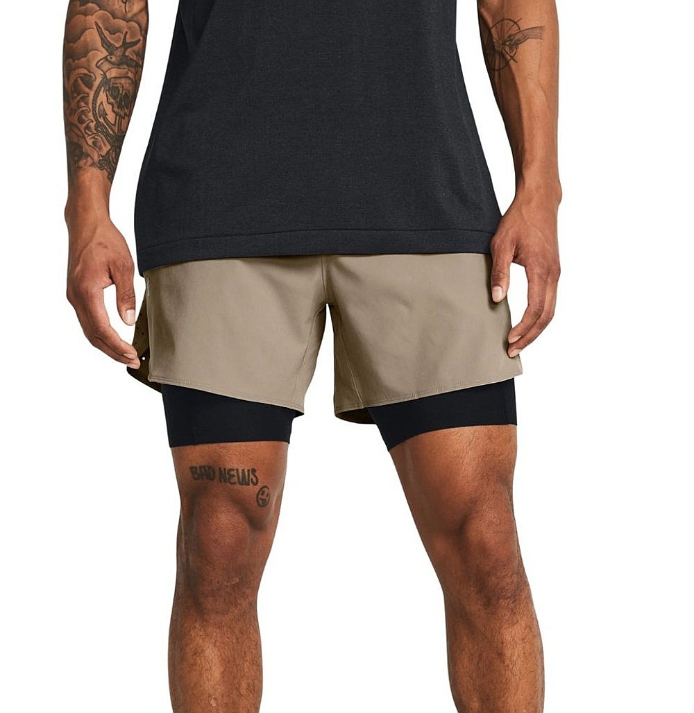 spodenki Under Armour Vanish Elite 2in1 - Timberwolf Taupe/Black