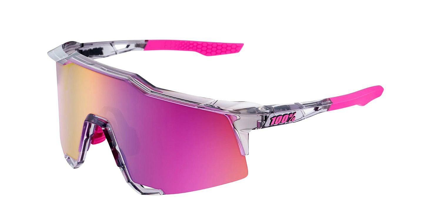 Brille 100% Speedcraft - Polished Translucent Grey/Purple Multilayer Mirror