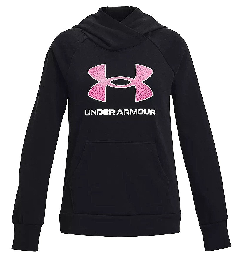 mikina Under Armour Rival Fleece Big Logo - Black/Pink Edge