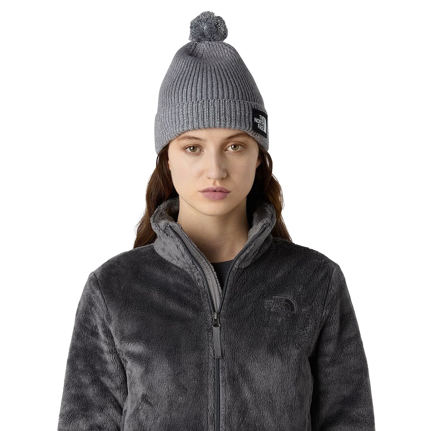chapéus The North Face TNF Logo Box Pom - TNF Medium Grey Heather