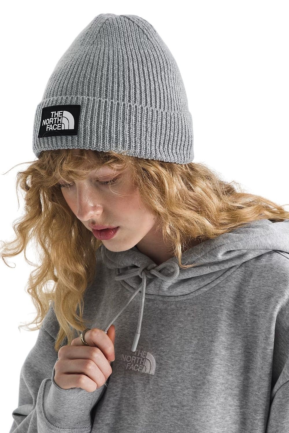 chapéus The North Face TNF Logo Box Cuffed - TNF Medium Grey Heather