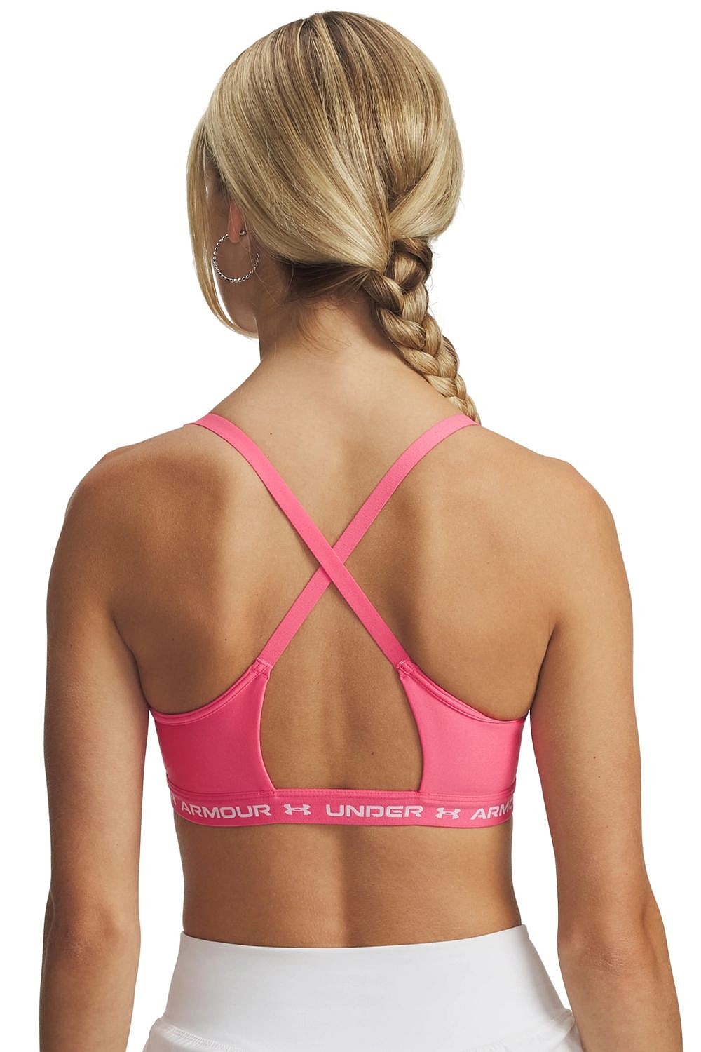 bra Under Armour Crossback Low - Super Pink/White - women´s