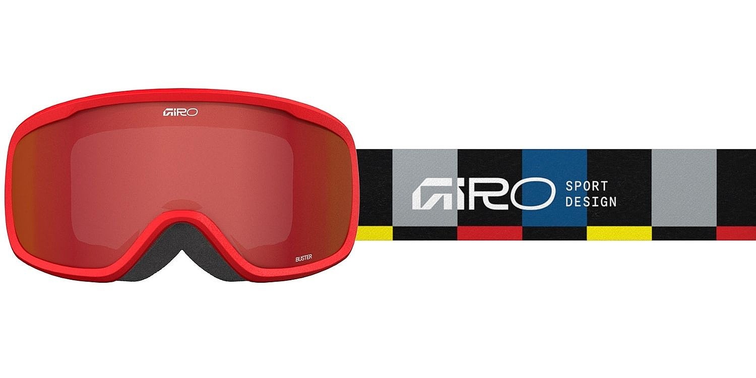 Skibrille Giro Buster - Black Blocks/Amber Scarlet - unisex junior