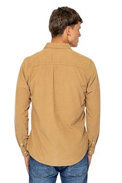 shirt Heavy Tools Russel LS - Brown - men´s