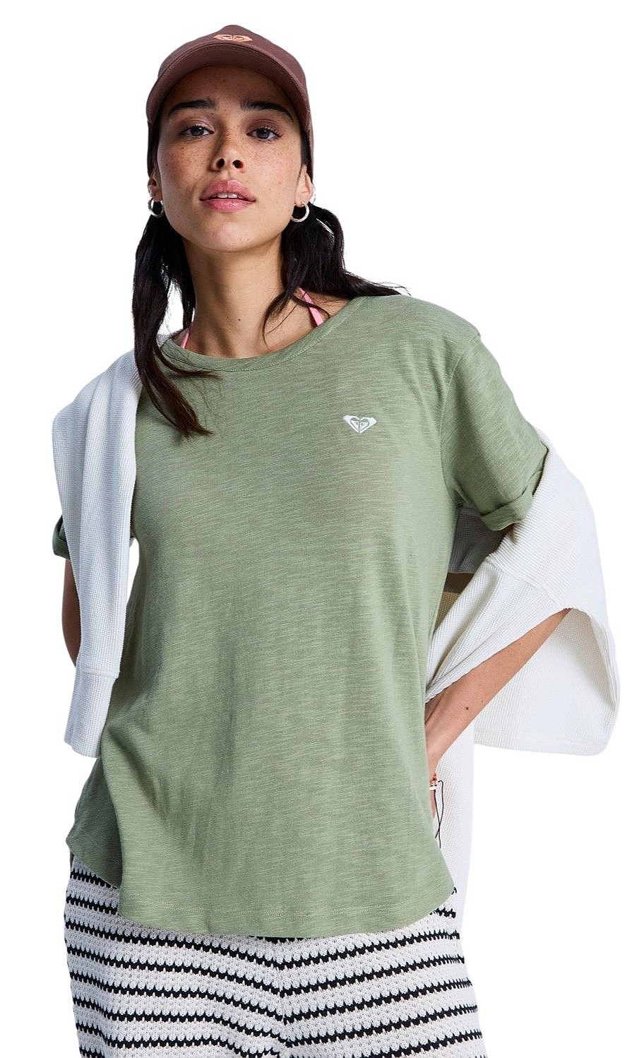 T-shirt Roxy Oceanwave Regular Emby - GLD0/Oil Green