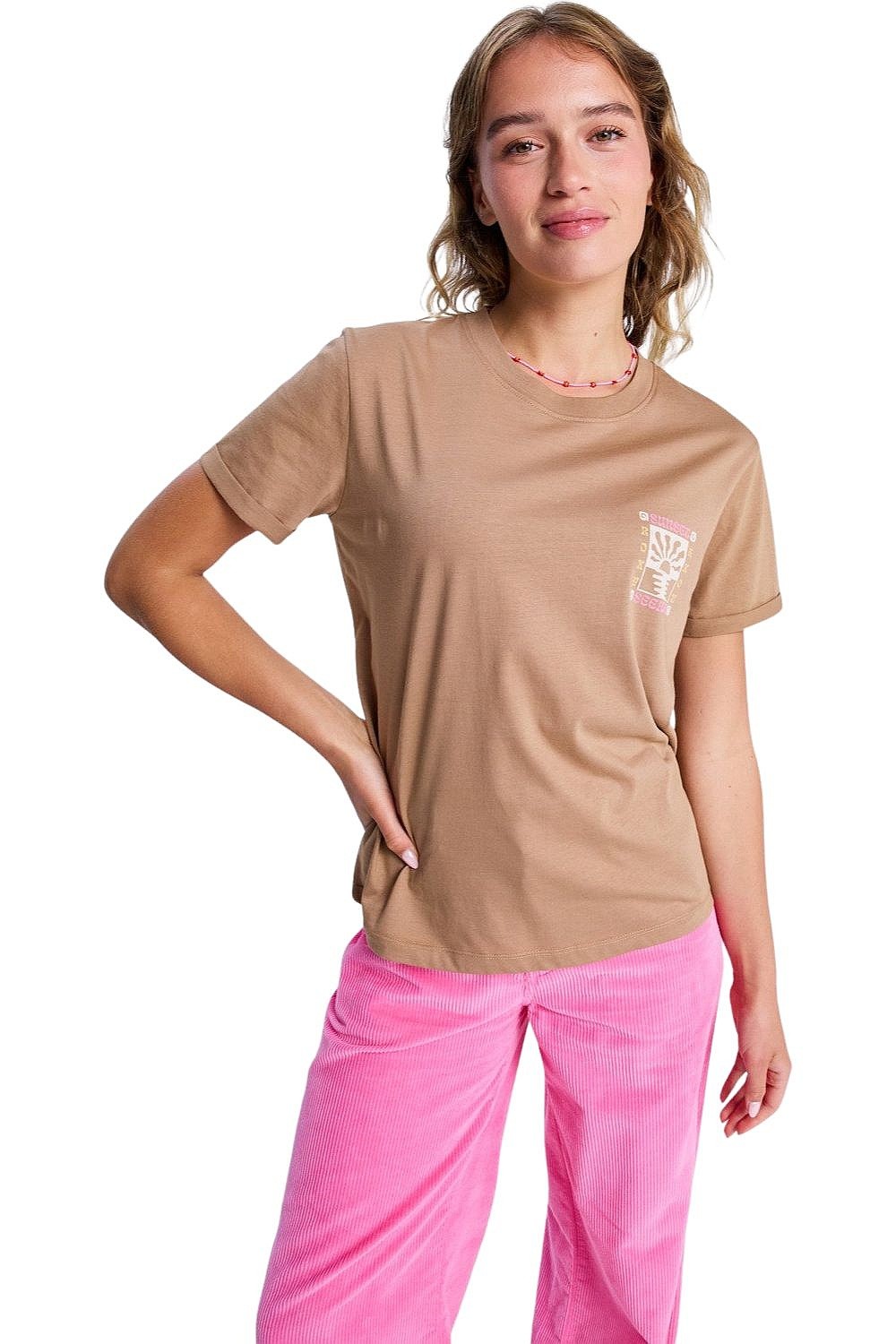 T-shirt Roxy Oceanregular Poster - CMA0/Woodsmoke - women´s