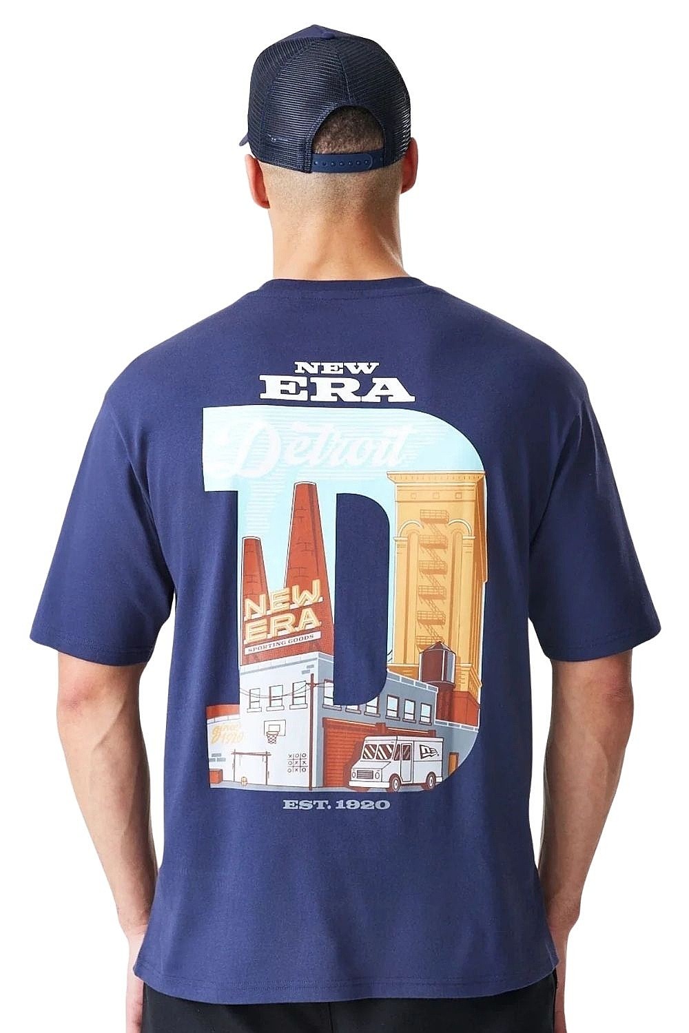 T-shirt New Era Location Oversized Branded - Night Shift Navy