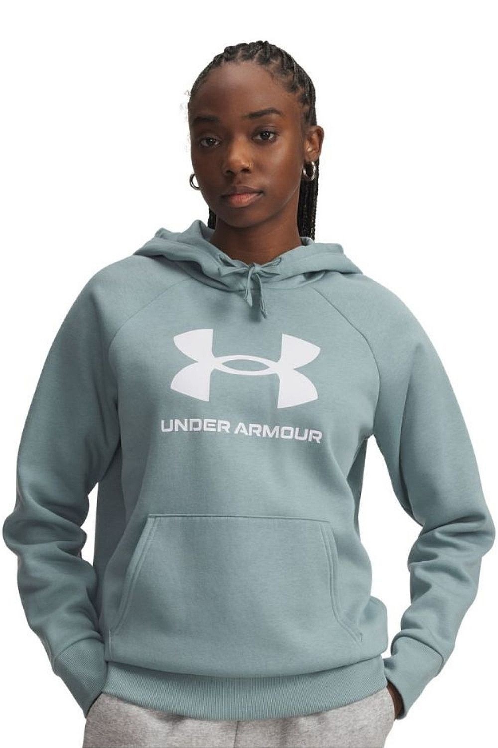 Sweatshirt Under Armour Rival Fleece Big Logo - Serpentine/White - women´s