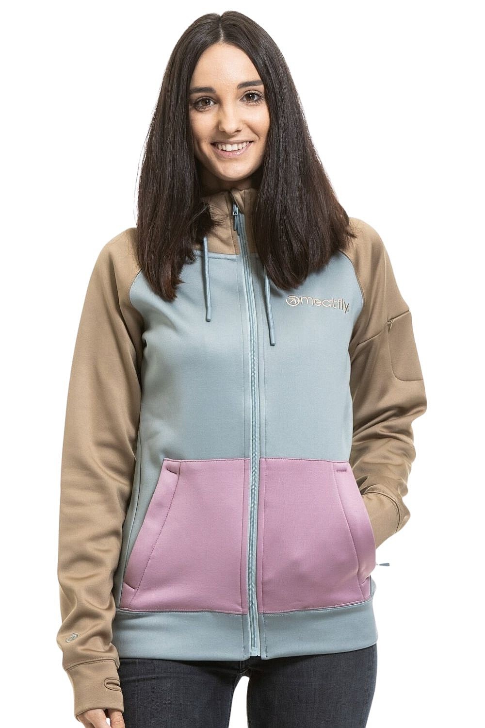 mikina Meatfly Alisha Zip - Safari Cloud