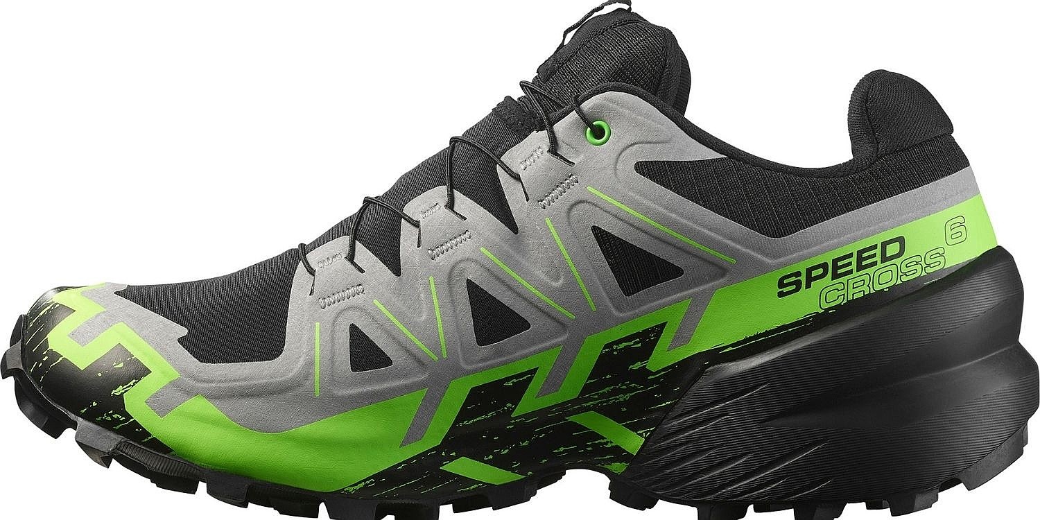 topánky Salomon Speedcross 6 GTX - Black/Alloy/Green Gecko