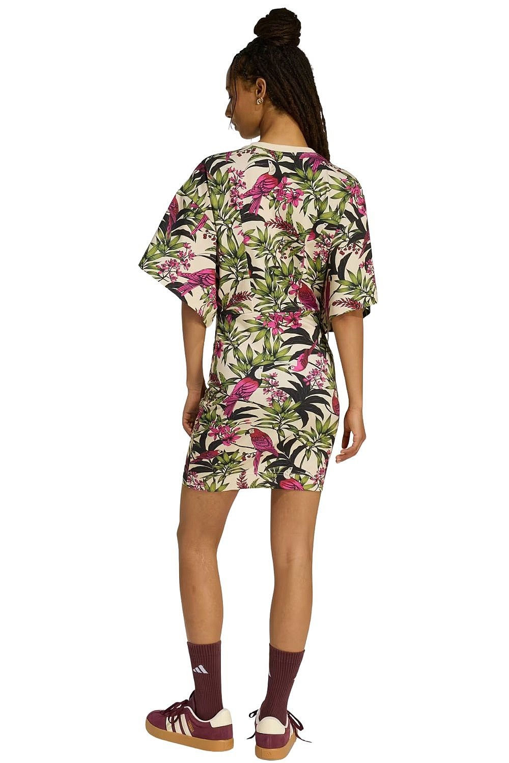 dress adidas Performance Farm Rio - Crystal Linen/Semi Lucid Fuchsia/Preloved Lime - women´s