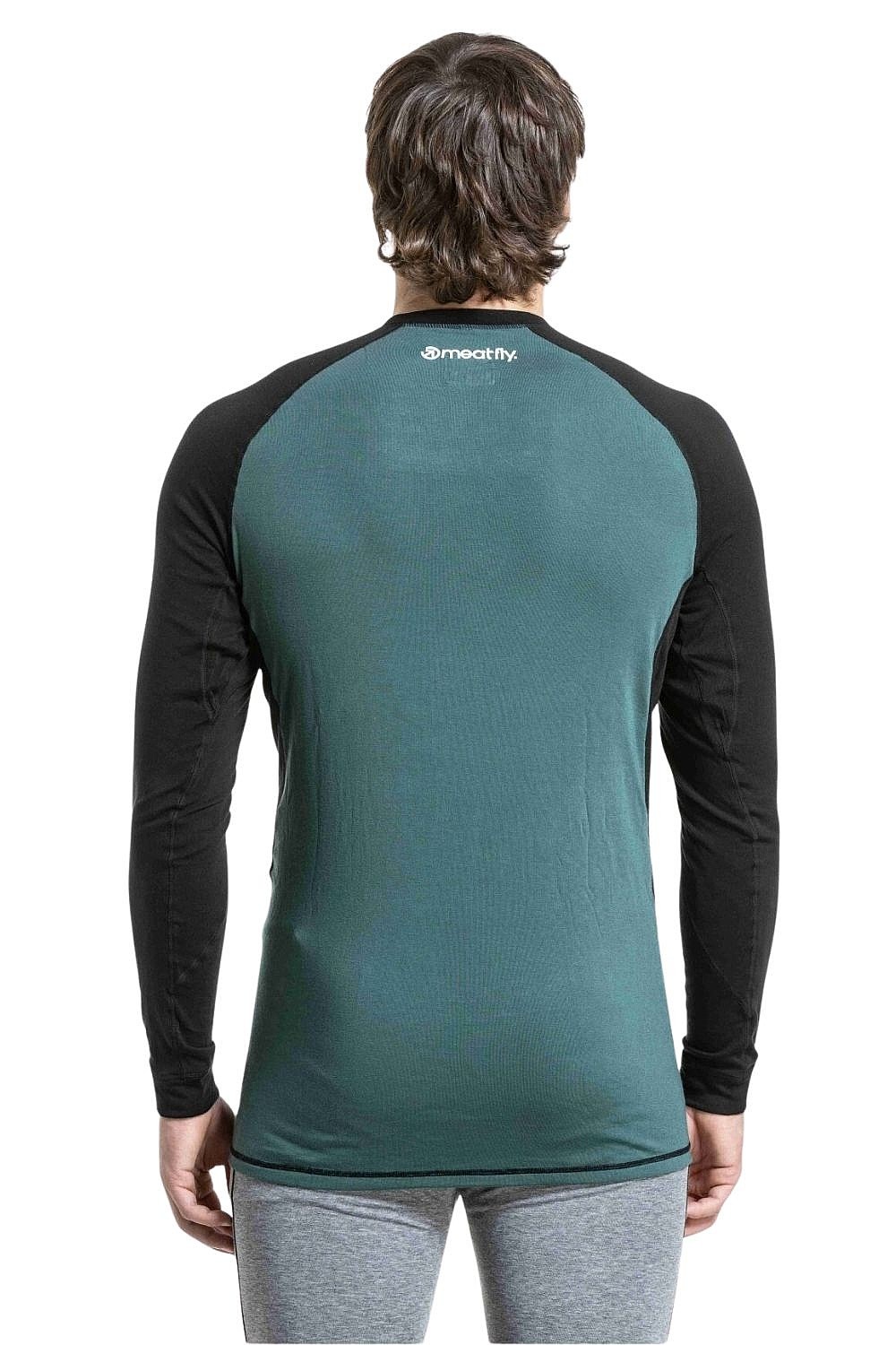 tričko Meatfly Carl Termo LS - Black/Botanical - men´s