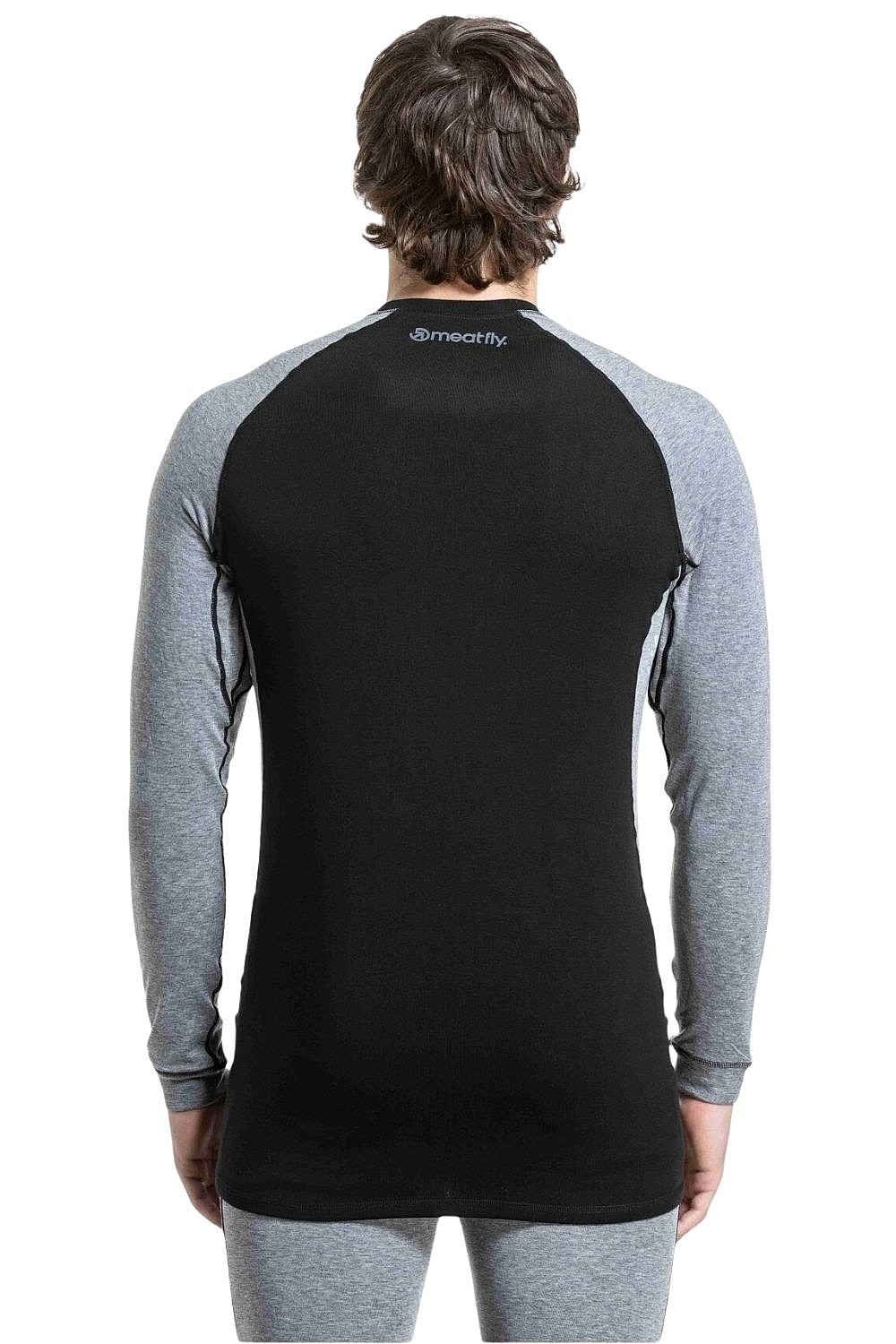 tričko Meatfly Carl Termo LS - Charcoal Heather - men´s