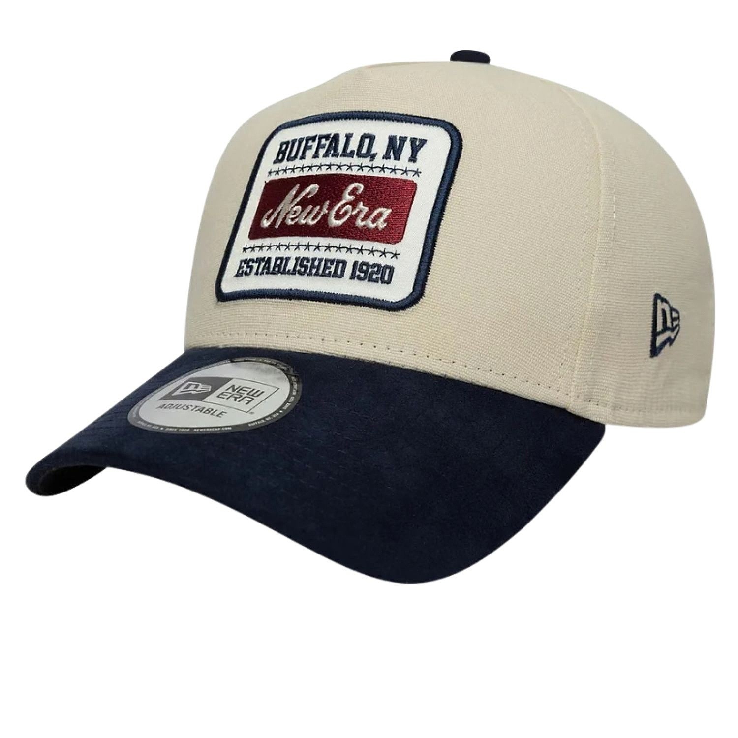kšiltovka New Era 9FO AF Patch Suede Branded - Light Cream/Navy