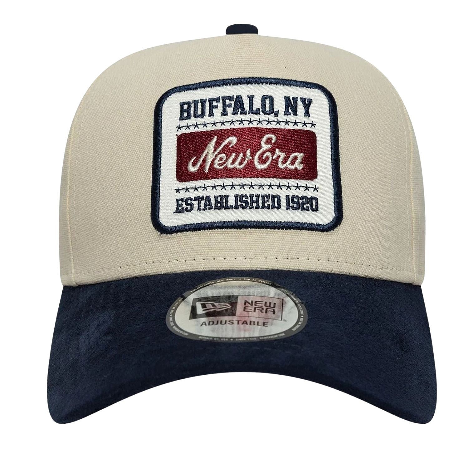 kšiltovka New Era 9FO AF Patch Suede Branded - Light Cream/Navy