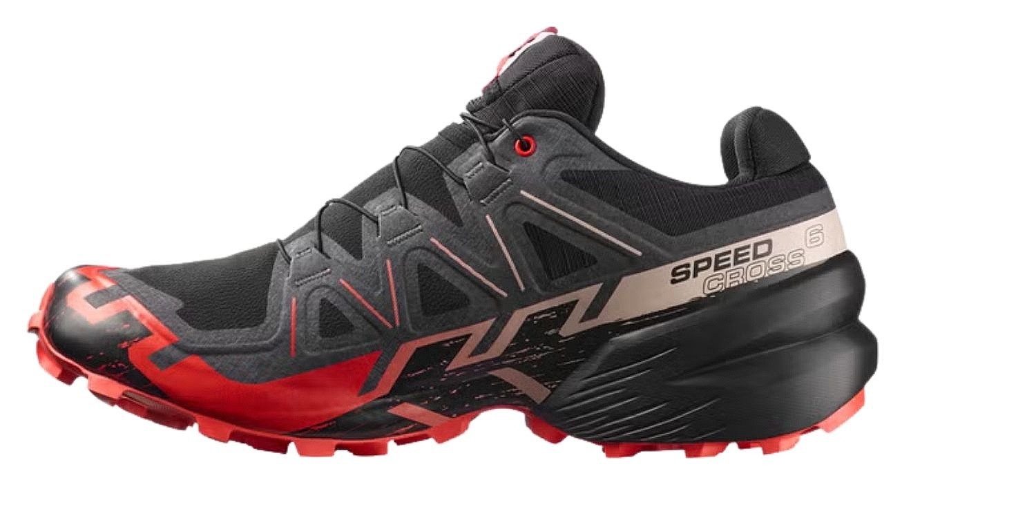 topánky Salomon Speedcross 6 GTX - Black/Fiery Red/Almond Milk - men´s